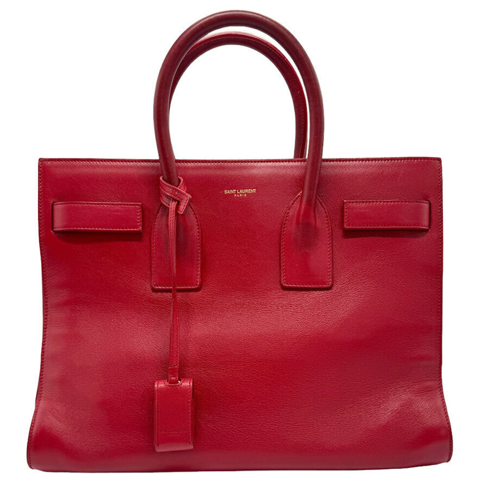 Saint Laurent Sac de Jour Leather Shoulder Bag Handbag Red